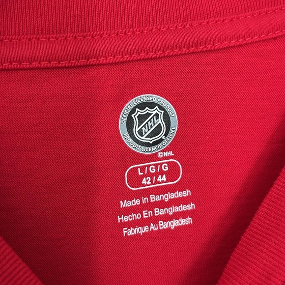 Mens NHL Detroit Red Wings Hockey Tshirt Red Large 42/44 - Picture 3 of 5